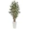 5ft. Artificial Bamboo Tree in White Tower Planter